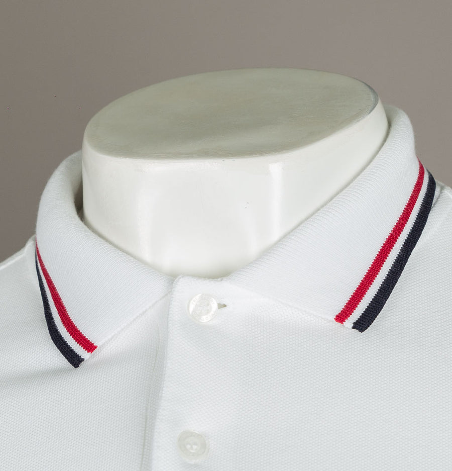 Fred Perry M3600 Polo Shirt White/Bright Red/Navy