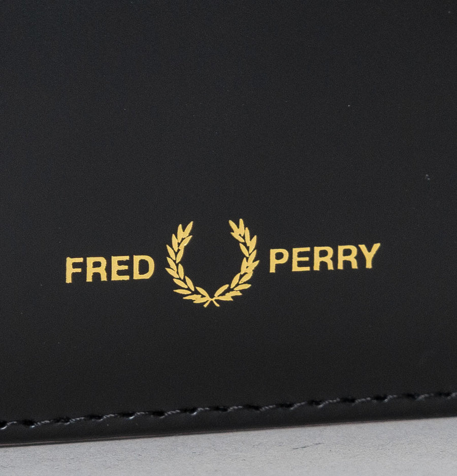 Fred Perry Matt Leather Billfold Wallet Black
