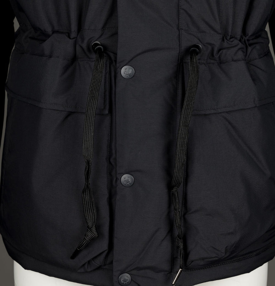 Fred Perry Padded Zip Through Jacket Black