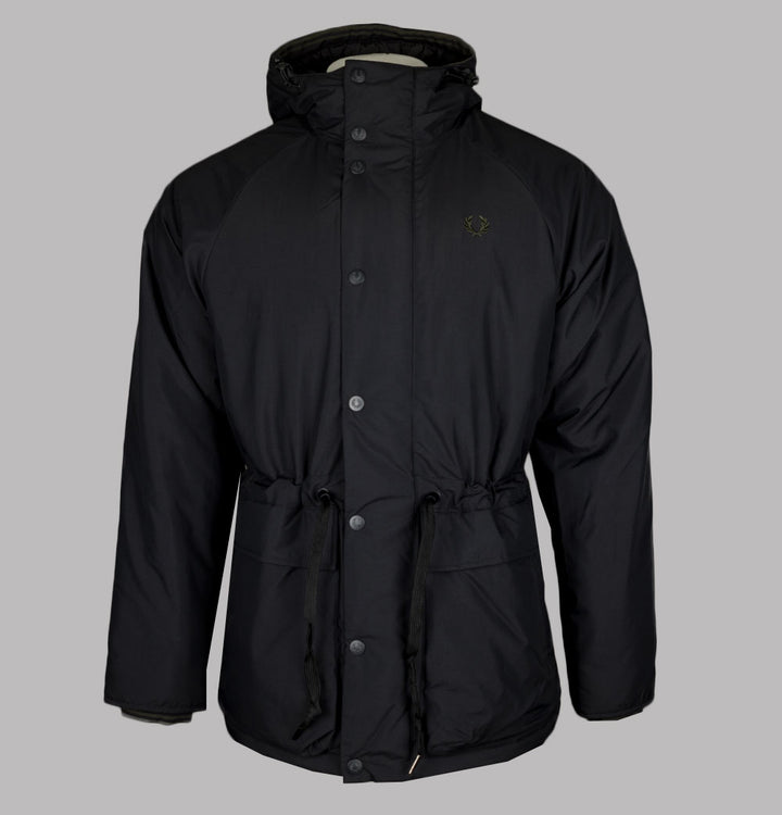 Fred Perry Padded Zip Through Jacket Black