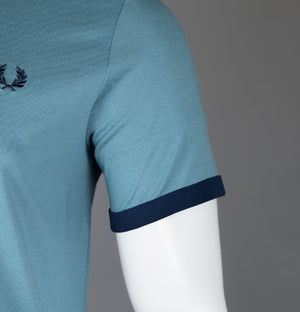 Fred Perry Ringer T-Shirt Ash Blue/Blue