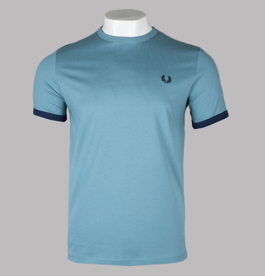 Fred Perry Ringer T-Shirt Ash Blue/Blue