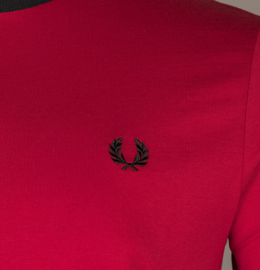 Fred Perry Ringer T-Shirt Blood Red
