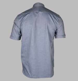 Fred Perry Short Sleeve Oxford Shirt Mid Blue