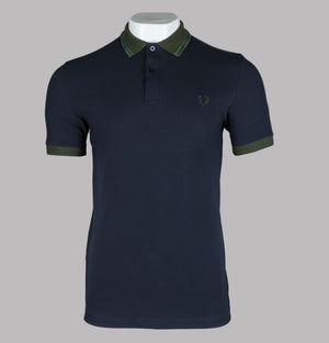 Fred Perry Space Dye Tipped Polo Shirt Navy