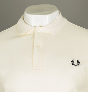 Fred Perry Striped Cuff Polo Shirt Ecru