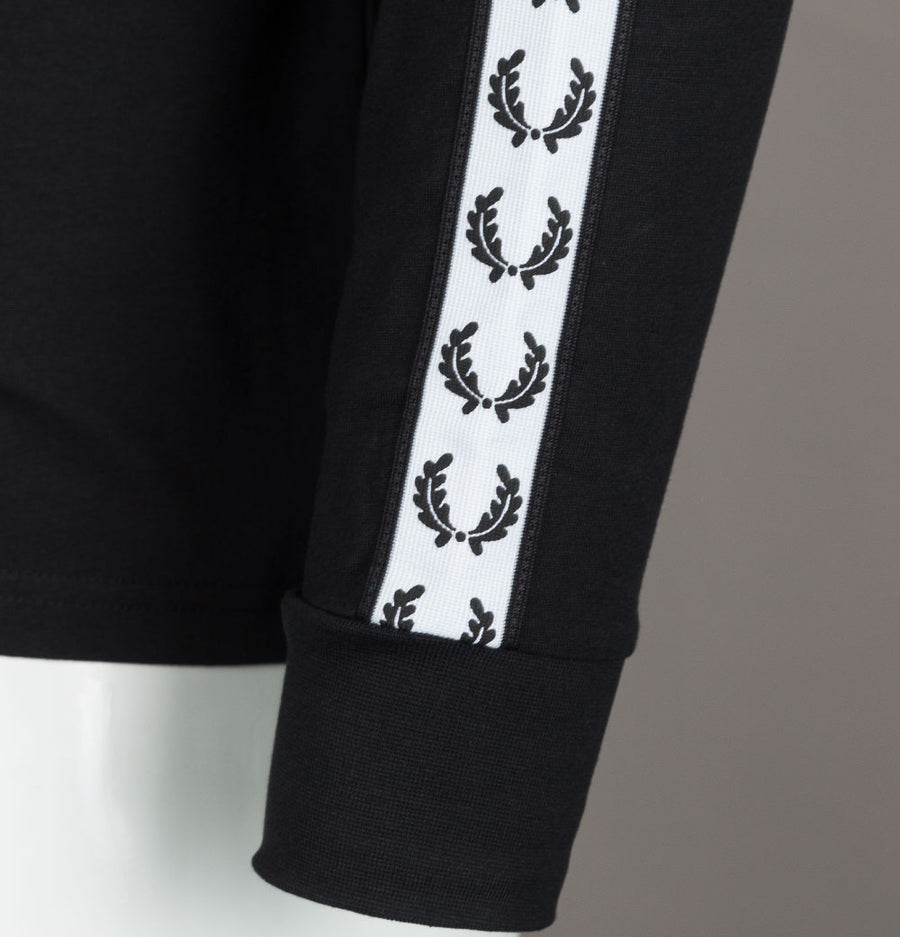 Fred Perry Taped Long Sleeve T-Shirt Black