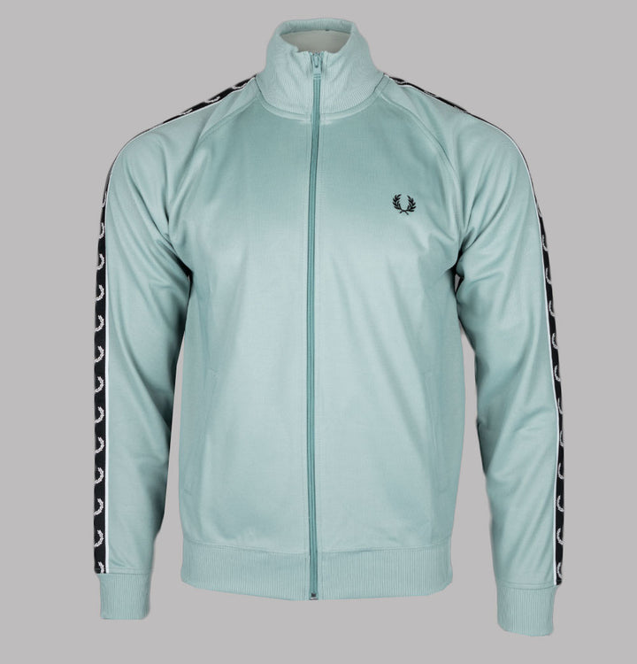 Fred Perry Taped Track Jacket Silver Blue