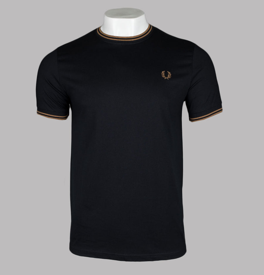 Fred Perry Twin Tipped T-Shirt Black/Shaded Stone