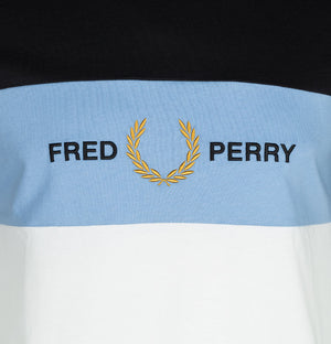 Fred Perry Embroidered Panel T-Shirt Snow White