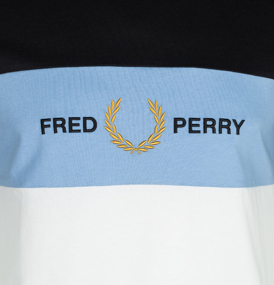 Fred Perry Embroidered Panel T-Shirt Snow White