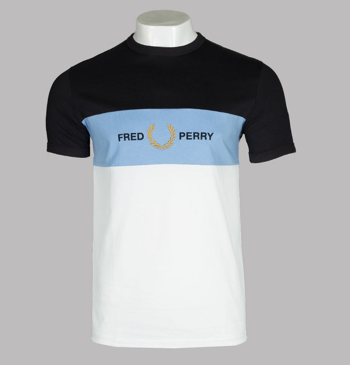 Fred Perry Embroidered Panel T-Shirt Snow White