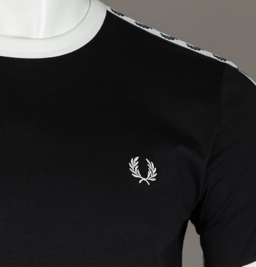 Fred Perry Taped Ringer T-Shirt Black