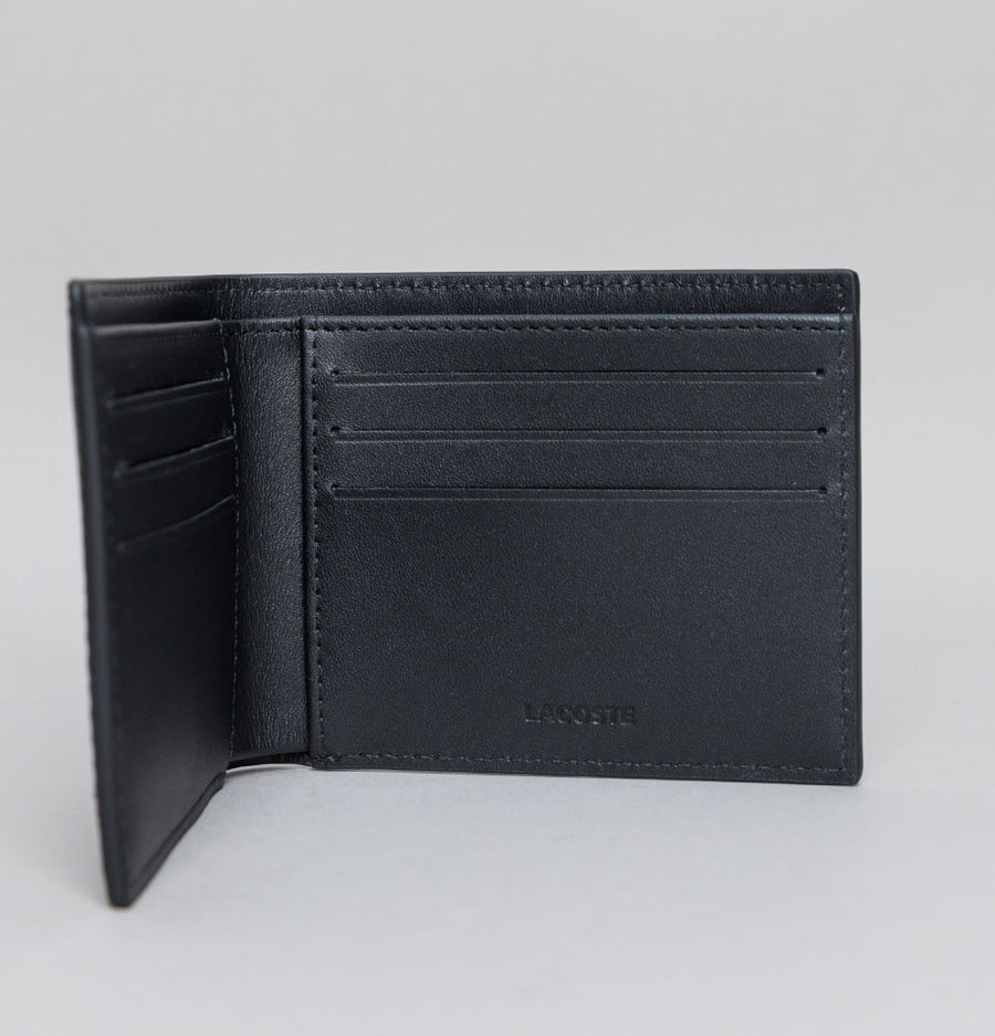 Lacoste Fitzgerald Leather Six Card Wallet Black