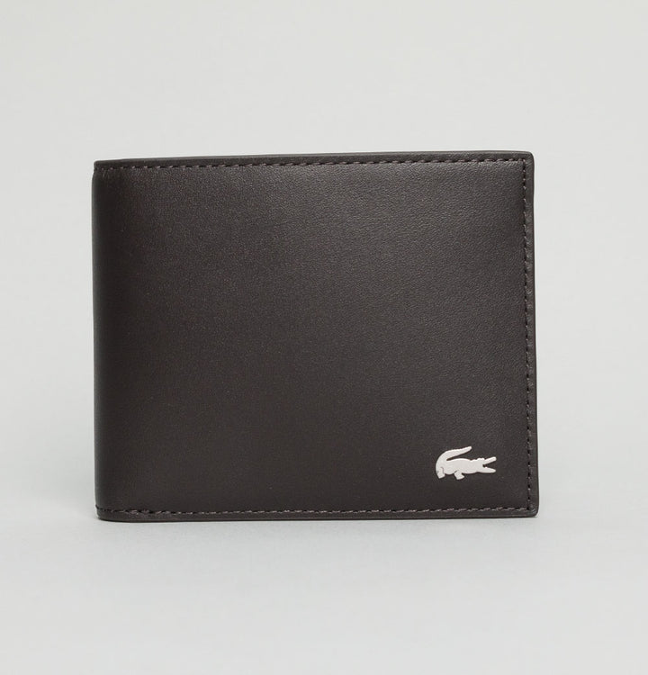 Lacoste Fitzgerald Leather Six Card Wallet Dark Brown