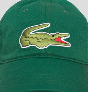 Lacoste Large Croc Organic Cotton Twill Cap Green