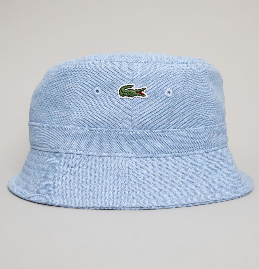 Lacoste Organic Cotton Pique Bucket Hat Cloudy Blue