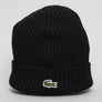 Lacoste Ribbed Wool Beanie Black