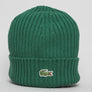 Lacoste Ribbed Wool Beanie Green