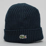 Lacoste Ribbed Wool Beanie Navy