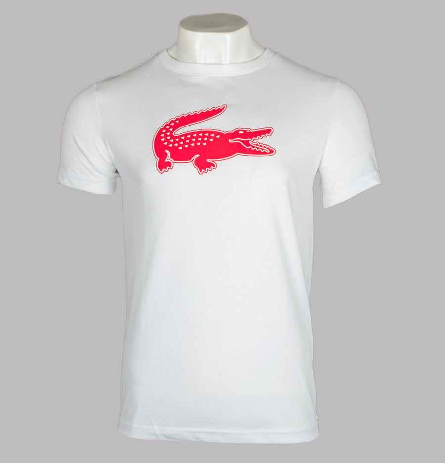Lacoste Sport 3D Print Crocodile T-Shirt White/Red