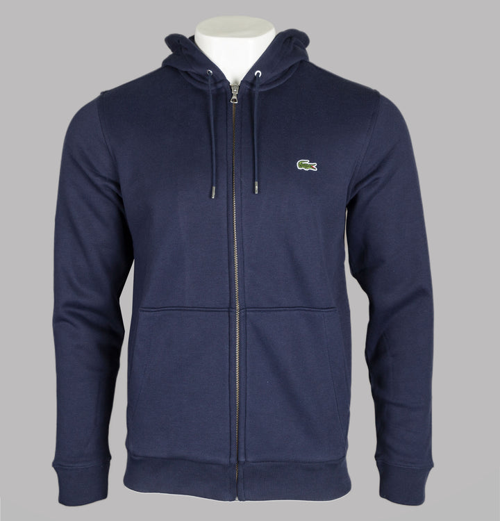 Lacoste Zip Up Hooded Sweatshirt Navy