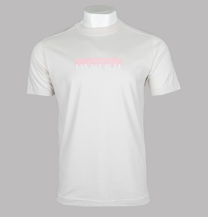 Ma.Strum Block Print T-Shirt Aluminium/Mud Pink