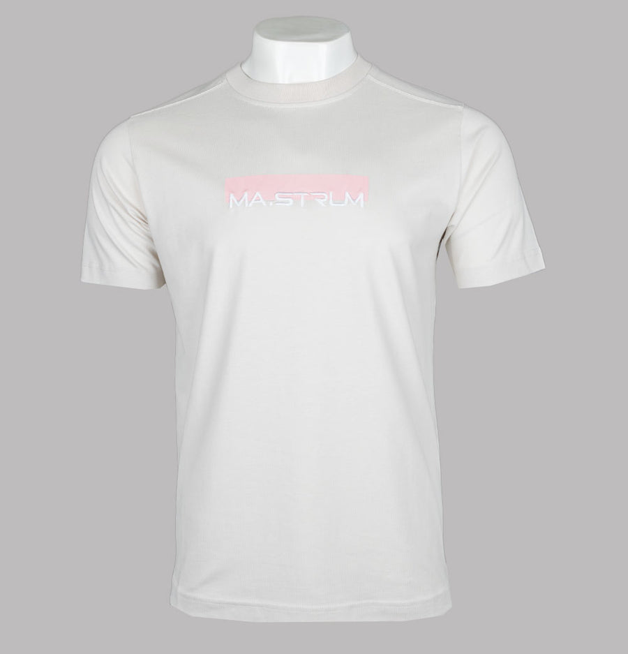 Ma.Strum Block Print T-Shirt Aluminium/Mud Pink