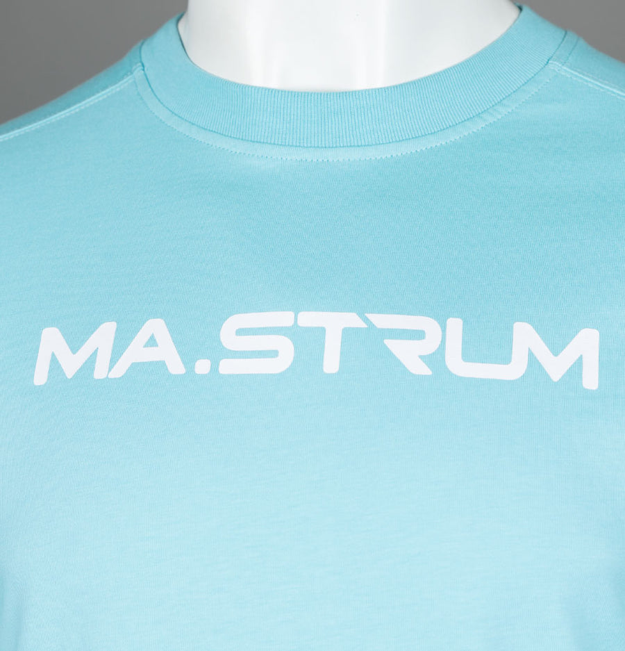 Ma.Strum Chest Print T-Shirt Sea Blue
