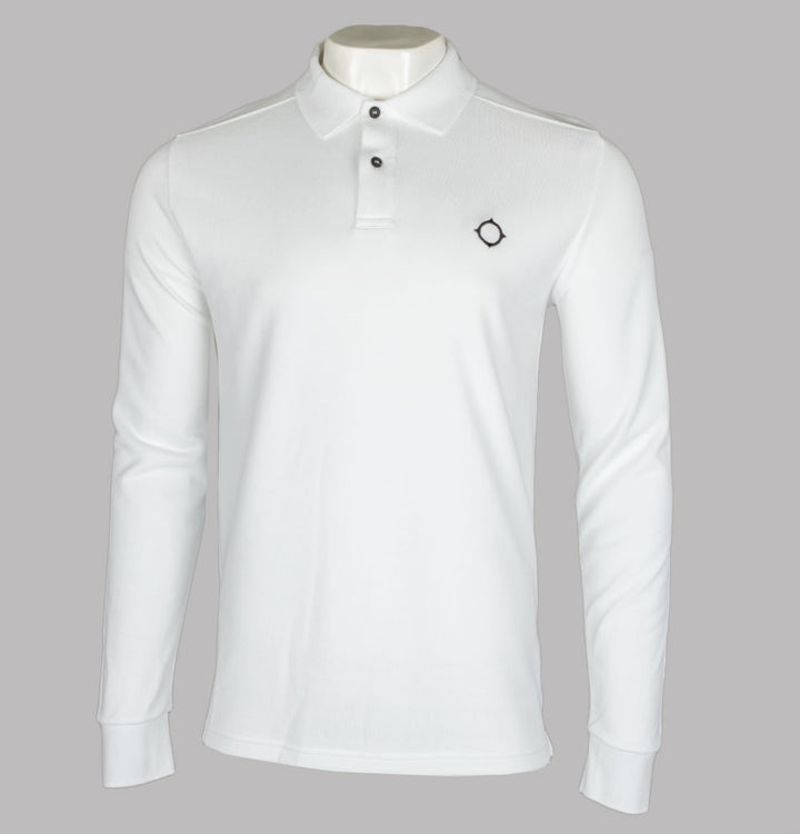 Ma.Strum LS Pique Polo Shirt Optic White