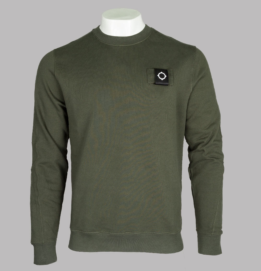 Ma.Strum Training Crew Sweatshirt Dark Khaki Green