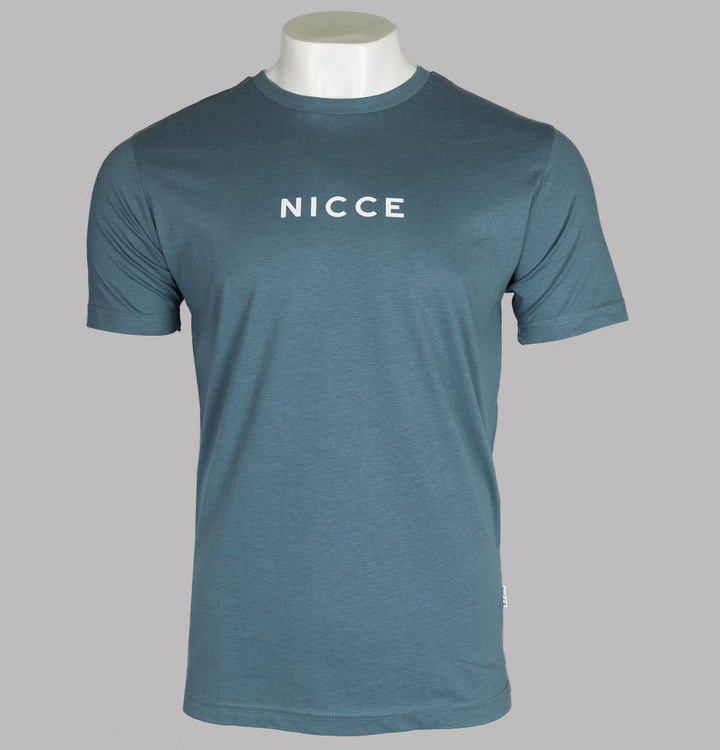Nicce Centre Logo T-Shirt Blue Mirage