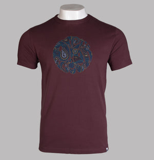 Pretty Green Alloway Paisley Logo T-Shirt Red