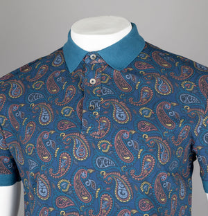 Pretty Green Alloway Paisley Polo Shirt Multi