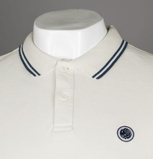 Pretty Green Barton LS Polo Shirt Light Grey