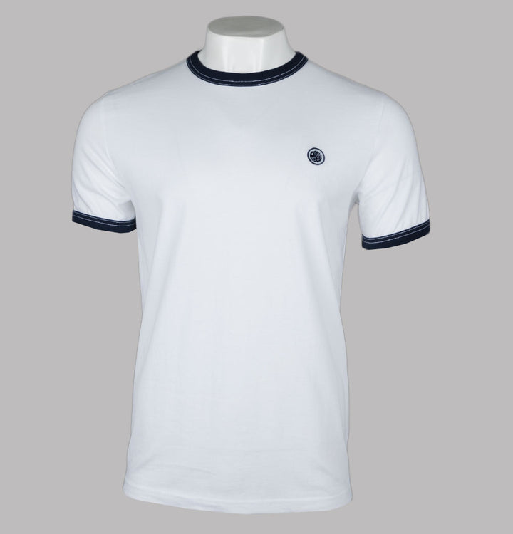 Pretty Green Epsilon Ringer T-Shirt Stone White