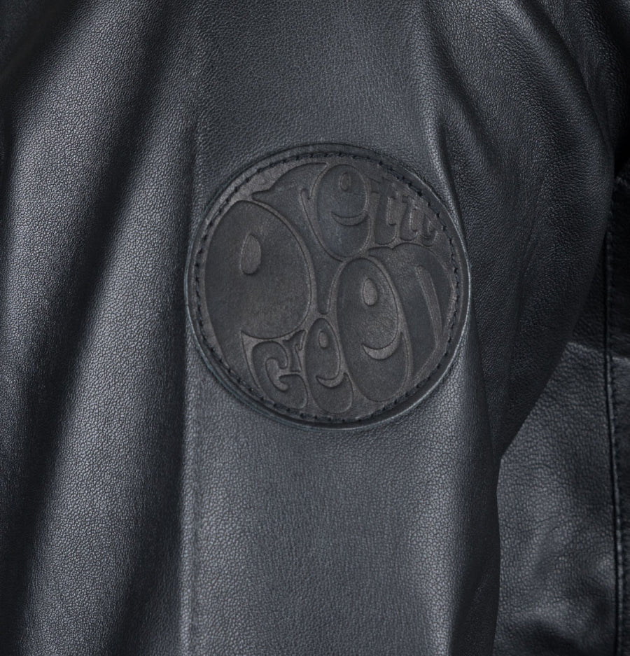 Pretty Green Freeman Leather Jacket Black