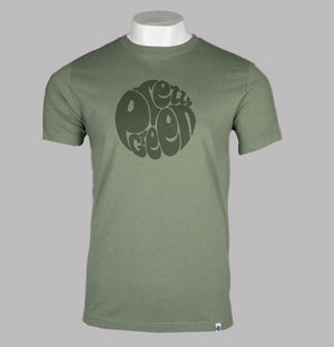 Pretty Green Gillespie Logo T-Shirt Khaki