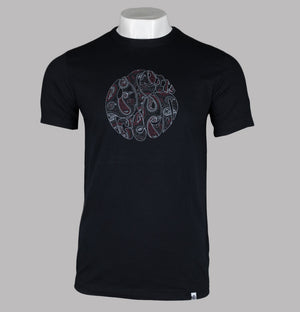 Pretty Green Hamilton Paisley Logo T-Shirt Black