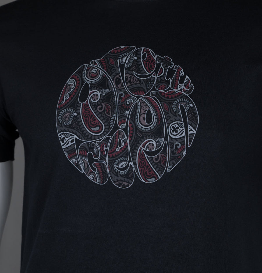 Pretty Green Hamilton Paisley Logo T-Shirt Black