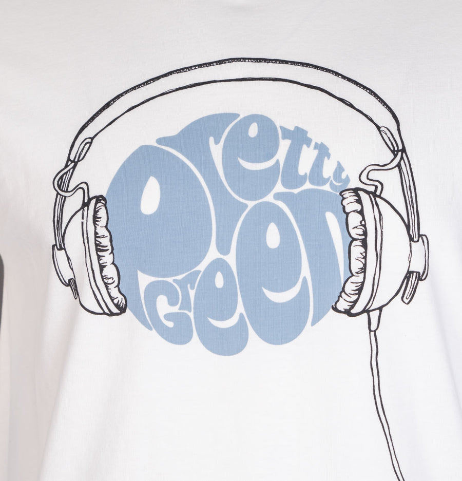 Pretty Green Headphones Logo T-Shirt White