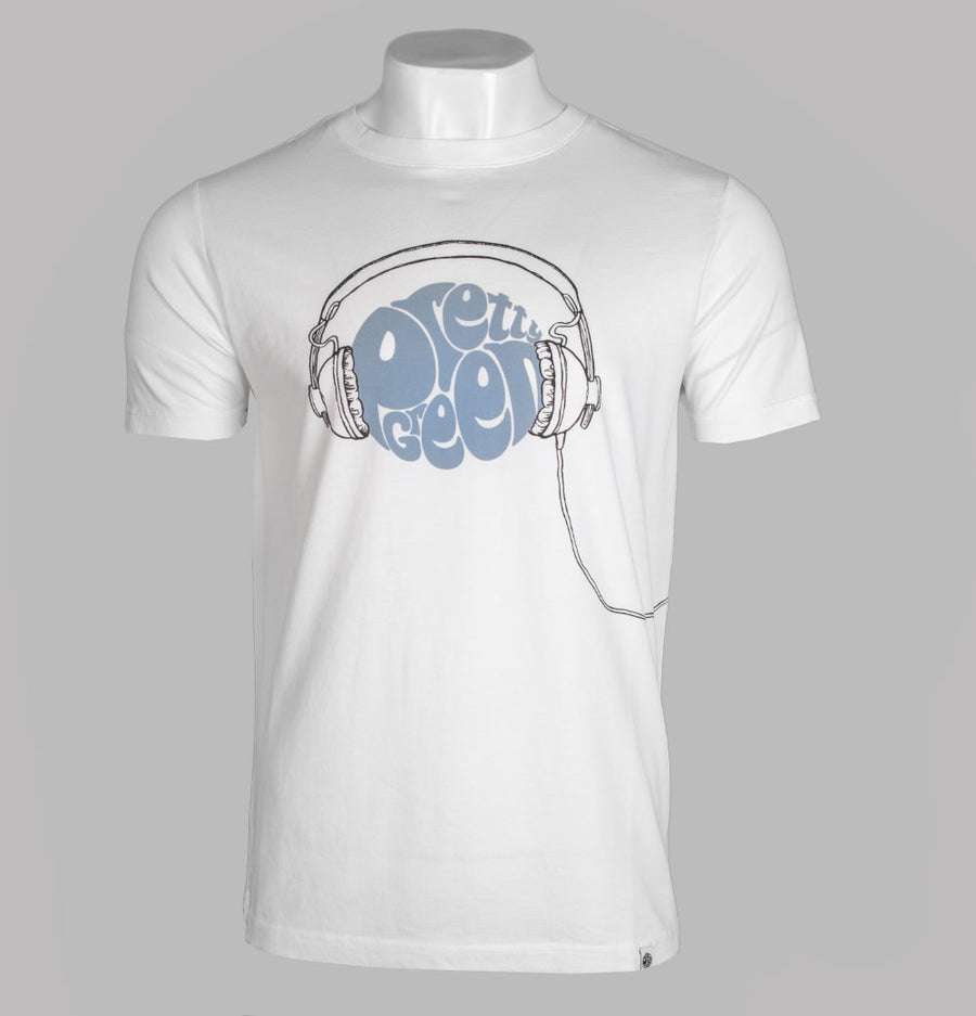 Pretty Green Headphones Logo T-Shirt White