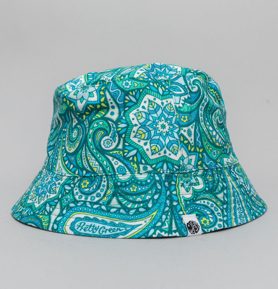 Pretty Green Reversible Itchycoo Paisley Bucket Hat Blue