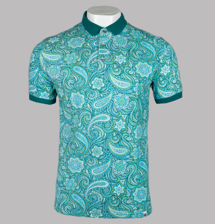 Pretty Green Itchycoo Paisley Polo Green