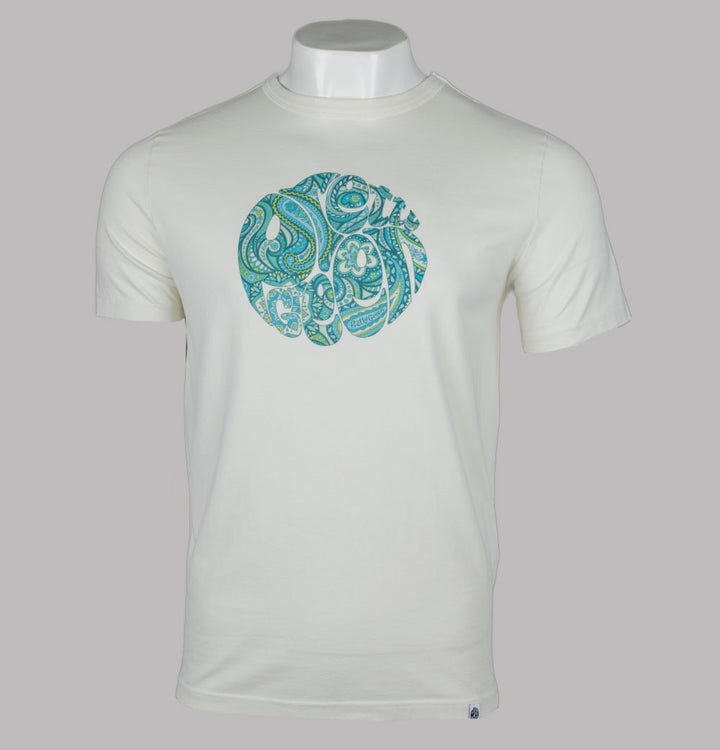 Pretty Green Itchycoo Paisley Printed Logo T-Shirt Stone