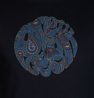 Pretty Green LS Alloway Paisley Logo T-Shirt Black