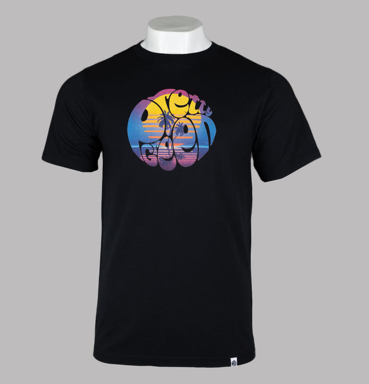 Pretty Green Synth Wave Logo T-Shirt Black
