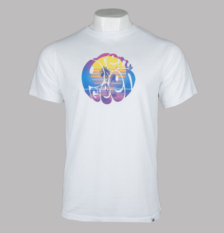 Pretty Green Synth Wave Logo T-Shirt White