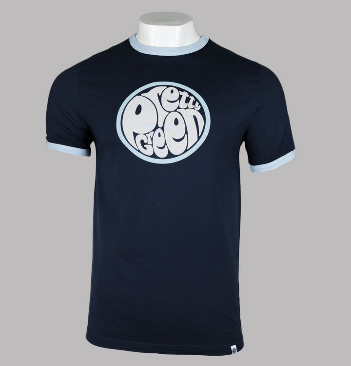 Pretty Green Tilby Logo Print T-Shirt Navy