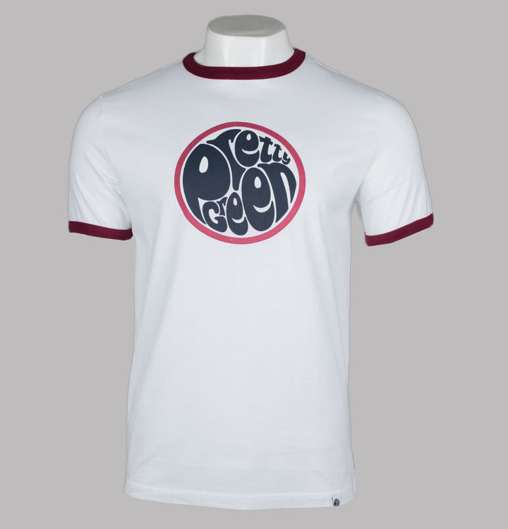 Pretty Green Tilby Logo Print T-Shirt White